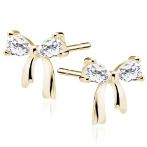Cercei mici din argint placat cu aur galben fundita cu pietre DiAmanti Z2160EG_W-DIA (Argint 925‰ 0,5 g.) Cercei mici din argint placat cu aur galben fundita cu pietre DiAmanti Z2160EG_W-DIA (Argint 925‰ 0,5 g.)